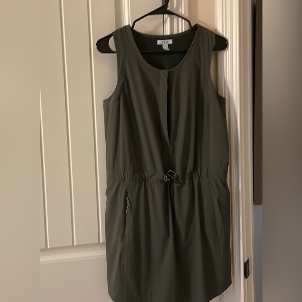 Olive Green One Piece Sleeveless Fitness Skort